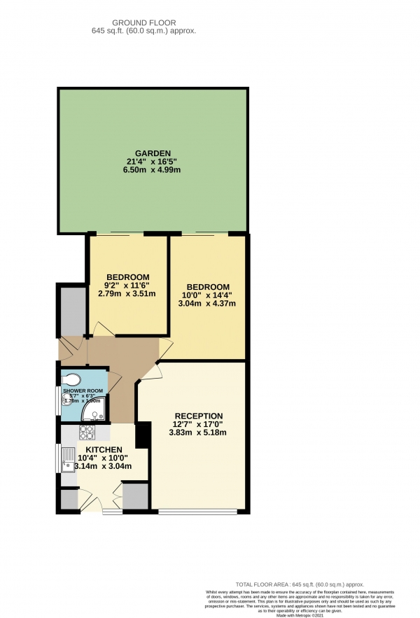 Floor Plan Image for 2 Bedroom Property for Sale in Pinnacles, Waltham Abbey, Essex, EN9