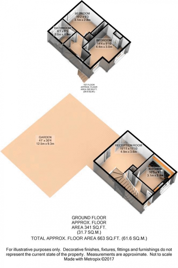 Floor Plan Image for 2 Bedroom Semi-Detached House for Sale in Margherita Place, Waltham Abbey, Essex, EN9