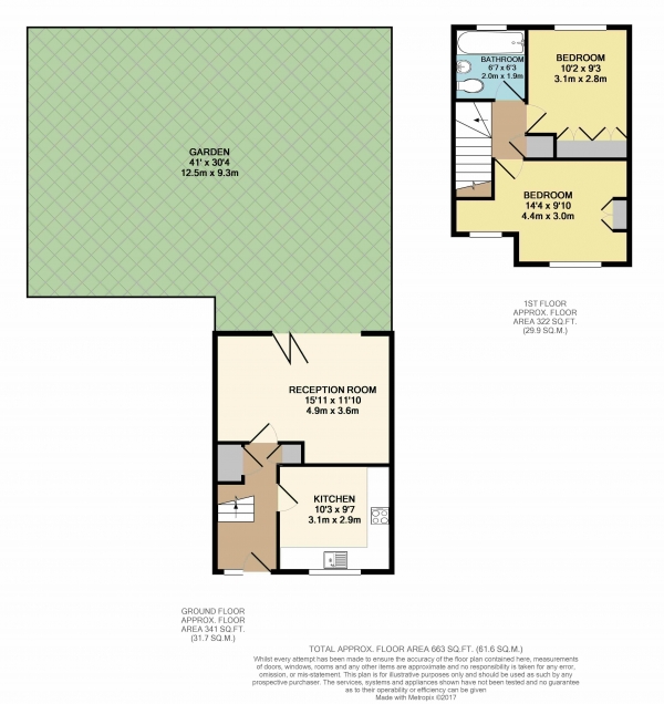 Floor Plan Image for 2 Bedroom Semi-Detached House for Sale in Margherita Place, Waltham Abbey, Essex, EN9