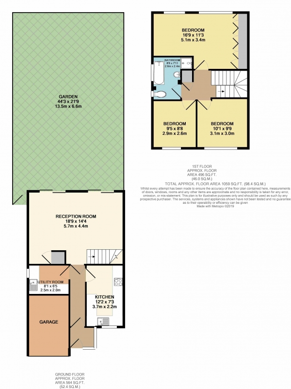 Floor Plan Image for 3 Bedroom Semi-Detached House for Sale in Marle Gardens, Waltham Abbey, EN9
