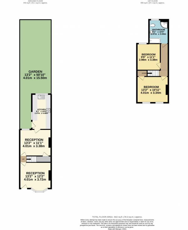 Floor Plan for 2 Bedroom Terraced House for Sale in Eastbrook Road, Waltham Abbey, EN9, EN9, 3AJ -  &pound340,000