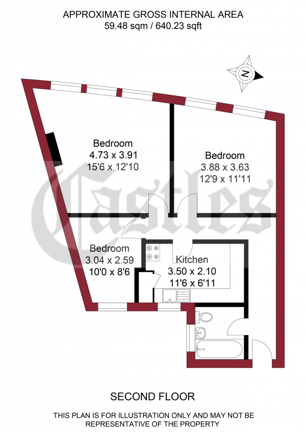 Floor Plan Image for 2 Bedroom Apartment for Sale in Kendal Parade, Edmonton, N18