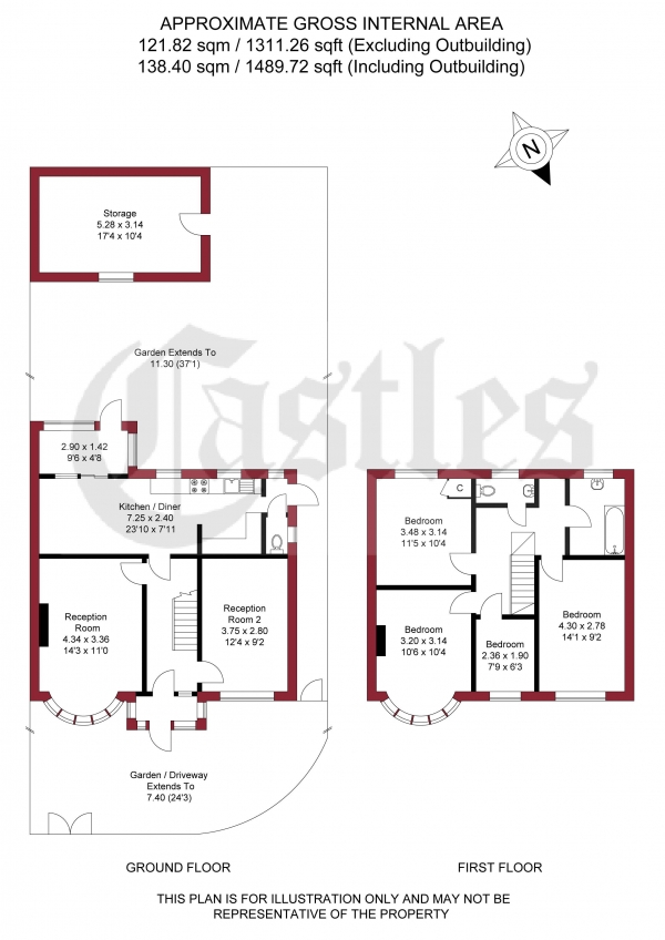 Floor Plan Image for 4 Bedroom End of Terrace House for Sale in Charlton Road, London