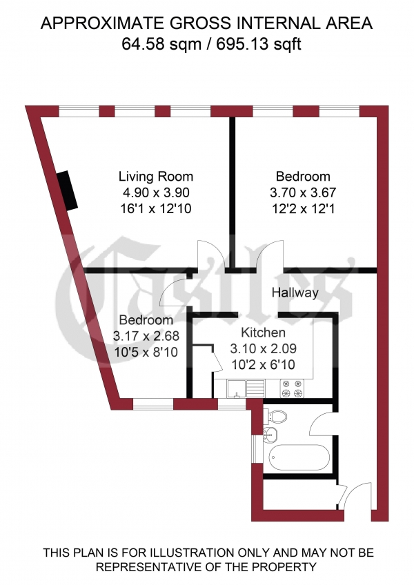 Floor Plan Image for 2 Bedroom Apartment for Sale in Kendal Parade, Edmonton, N18