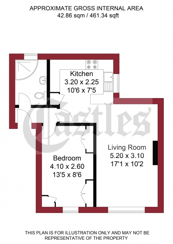 Floor Plan Image for 1 Bedroom Apartment for Sale in Barbot Close, Edmonton, N9