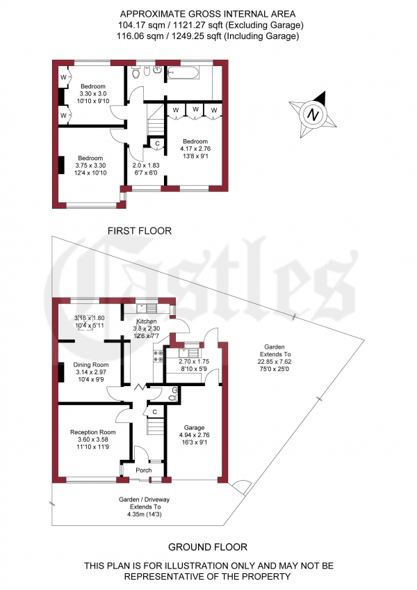 Floor Plan Image for 3 Bedroom Semi-Detached House for Sale in Clifford Road, London