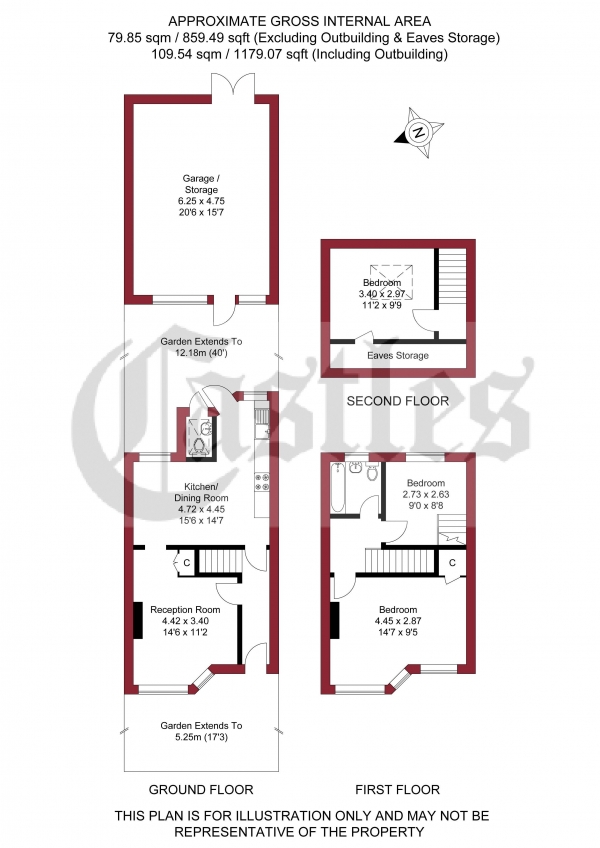 Floor Plan Image for 2 Bedroom Terraced House for Sale in Nightingale Road, Edmonton