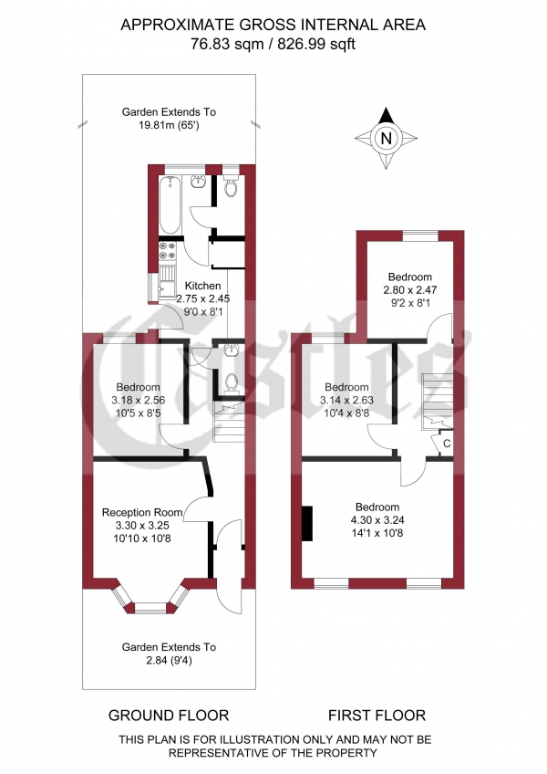 Floor Plan Image for 3 Bedroom Terraced House for Sale in Forest Road, Edmotnon