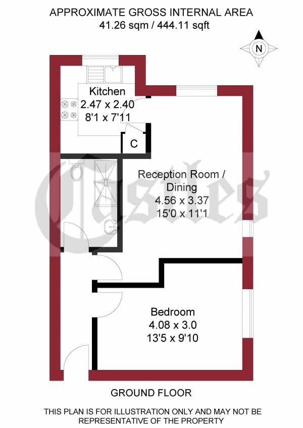 Floor Plan Image for 1 Bedroom Apartment for Sale in Causeyware Road, Edmonton