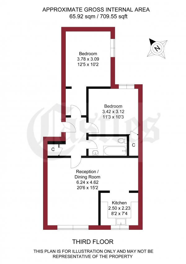 Floor Plan Image for 2 Bedroom Apartment for Sale in Bunting Close, Edmonton