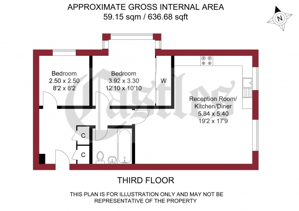 Floor Plan Image for 2 Bedroom Apartment for Sale in 30, Scotland Green Road, Enfield