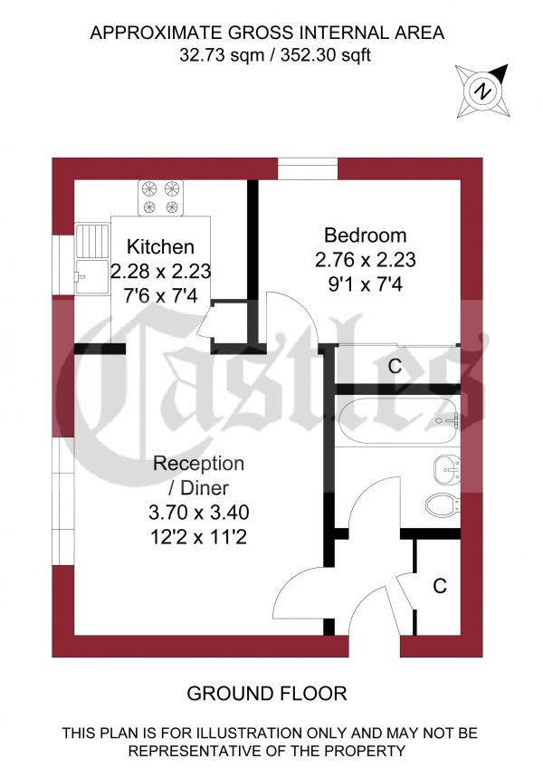 Floor Plan Image for 1 Bedroom Apartment for Sale in Streamside Close, Edmonton