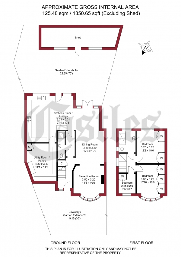 Floor Plan Image for 3 Bedroom Semi-Detached House for Sale in Norfolk Road, Enfield