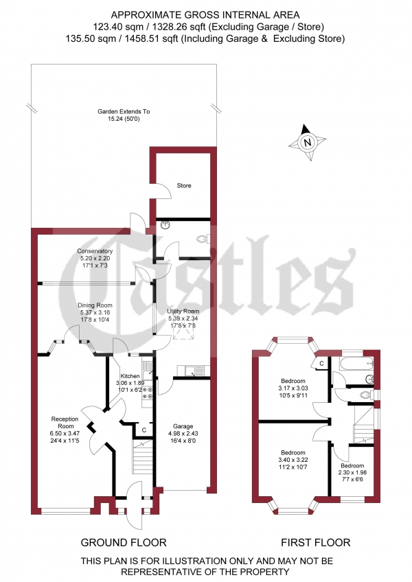 Floor Plan Image for 3 Bedroom End of Terrace House for Sale in Bedford Road, Edmonton