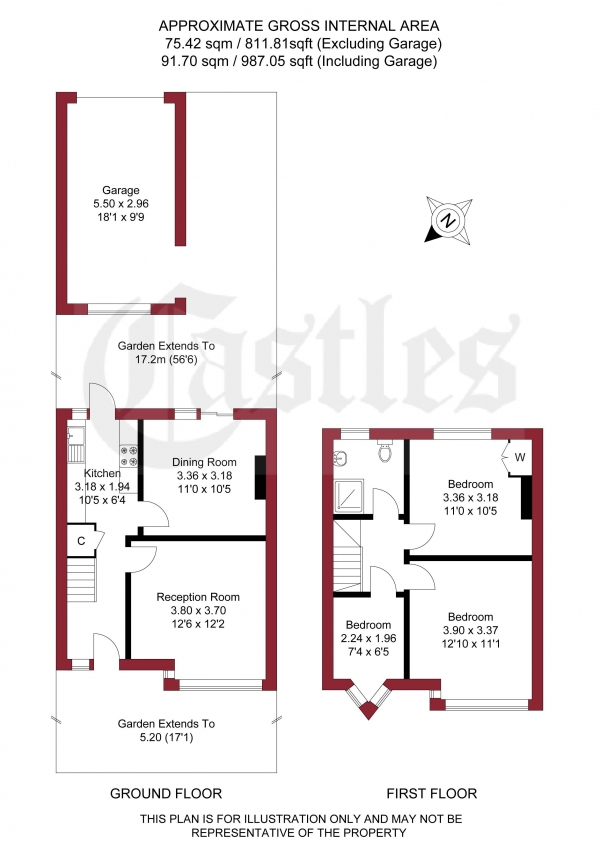 Floor Plan Image for 3 Bedroom Terraced House for Sale in Turin Road, Edmonton