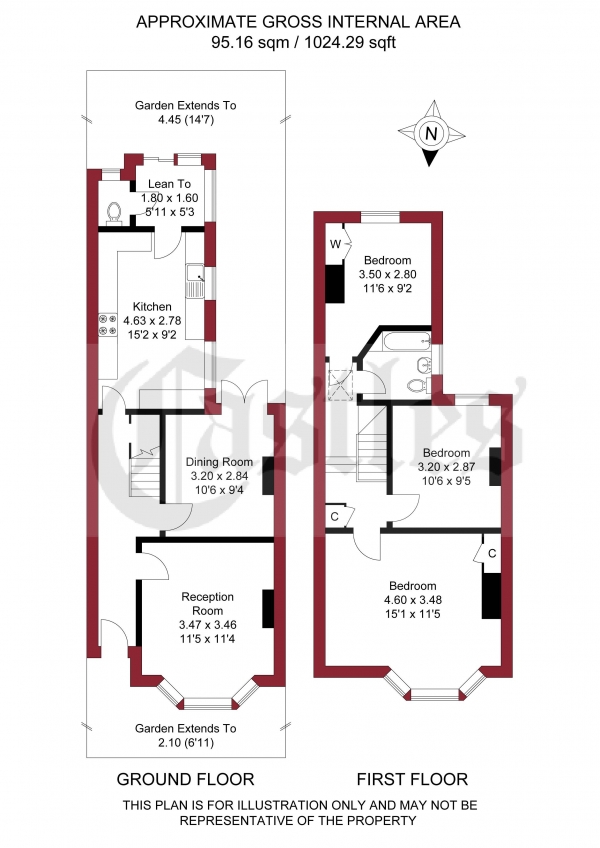 Floor Plan Image for 3 Bedroom Terraced House for Sale in Wimborne Road, Edmonton