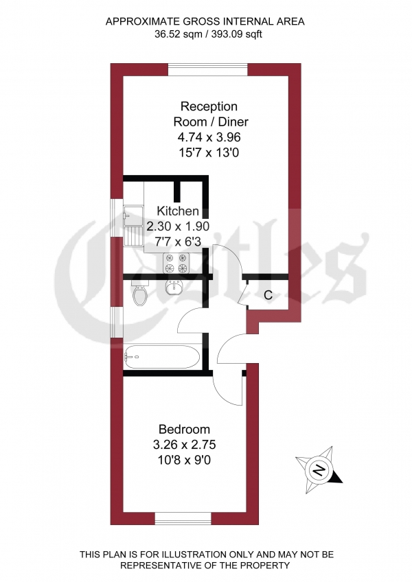 Floor Plan Image for 1 Bedroom Apartment for Sale in Pycroft Way, Edmonton