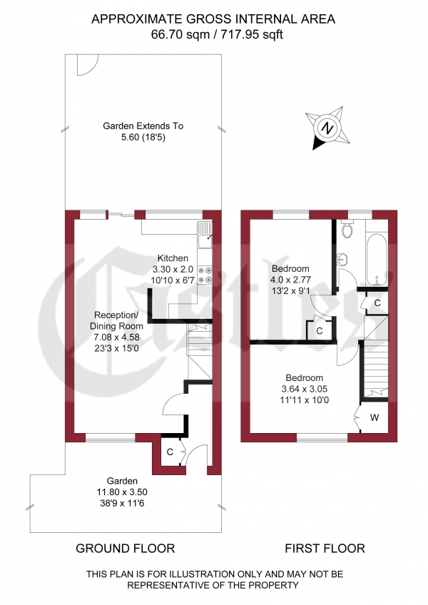 Floor Plan Image for 2 Bedroom Terraced House for Sale in St. James' Road, Edmonton