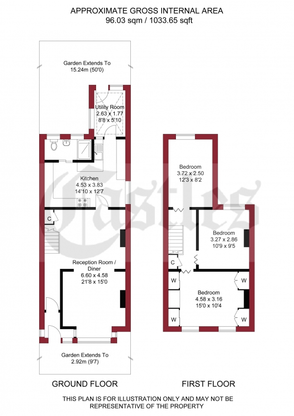 Floor Plan for 3 Bedroom Terraced House for Sale in Chiswick Road, Edmonton, N9, 7AR - Offers in Excess of &pound359,950