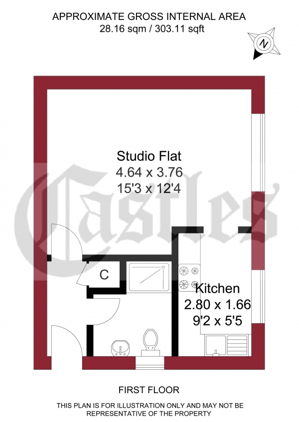 Floor Plan Image for 1 Bedroom Apartment for Sale in Swaythling Close, Edmonton