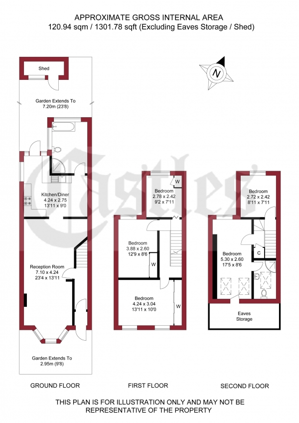 Floor Plan Image for 5 Bedroom Terraced House for Sale in Warwick Road, Edmonton