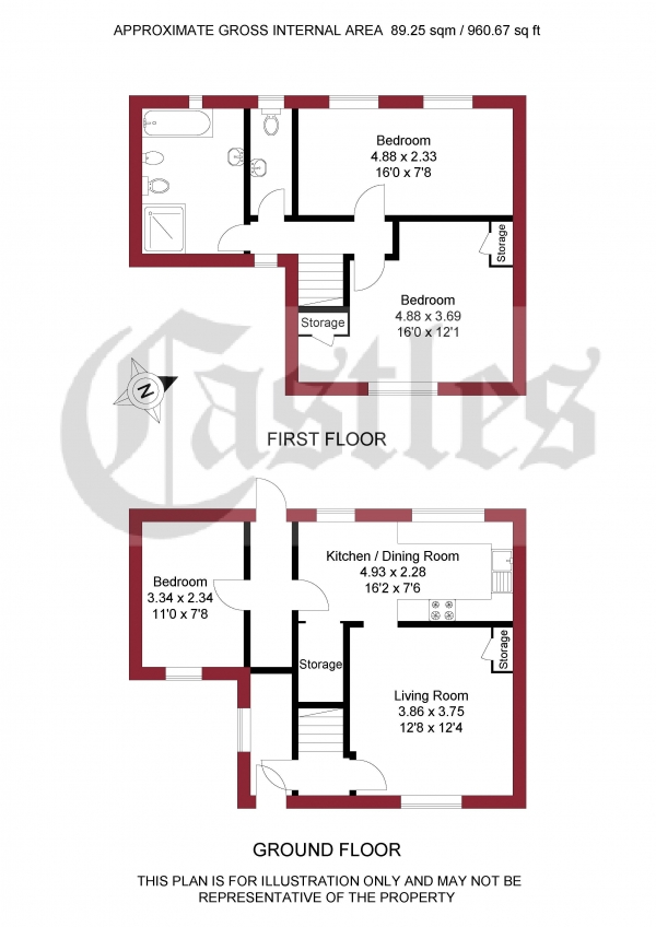 Floor Plan for 3 Bedroom Terraced House for Sale in Barclay Road, Edmonton, N18, 1EF - Offers in Excess of &pound450,000