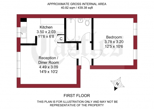 Floor Plan Image for 1 Bedroom Apartment for Sale in Wigston Close, Edmonton