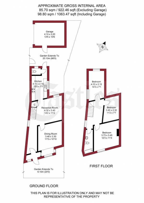 Floor Plan Image for 3 Bedroom Terraced House for Sale in Bury Street, Edmonton