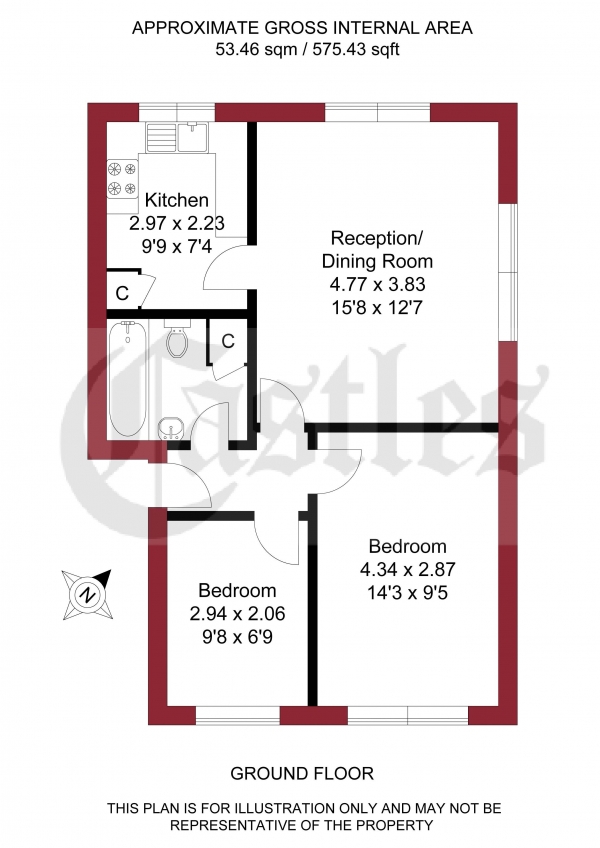 Floor Plan Image for 2 Bedroom Apartment for Sale in All Saints Close, Edmonton