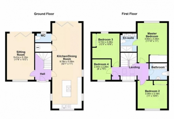 Floor Plan Image for 4 Bedroom Detached House to Rent in Woodperry Hill, Oxford