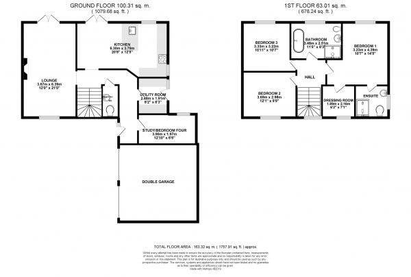 Floor Plan Image for 4 Bedroom Detached House for Sale in Oak Drive, Beck Row, IP28 8UA