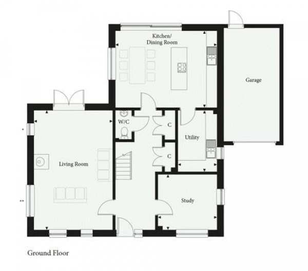 Floor Plan Image for 4 Bedroom Detached House for Sale in Old Stable Lane, Kentford, CB8 7GH