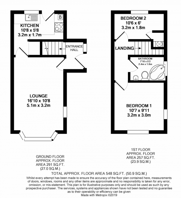 Floor Plan Image for 2 Bedroom Semi-Detached House for Sale in Tharp Way Chippenham, CB7 5QG
