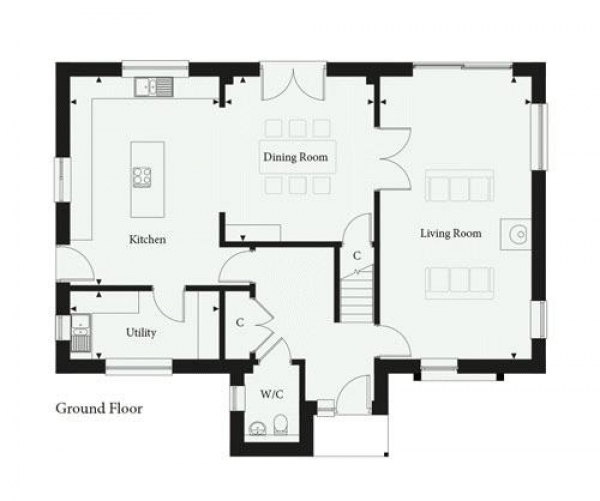 Floor Plan Image for 4 Bedroom Detached House for Sale in The Somerville, Old Stable Lane, Kentford, CB8 7GH