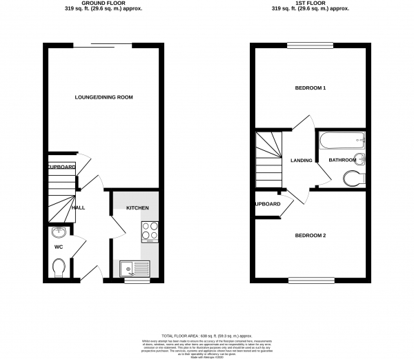 Floor Plan Image for 2 Bedroom Terraced House for Sale in Juniper Road, Red Lodge,IP28 8TX
