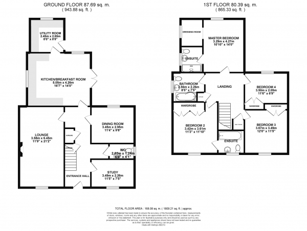 Floor Plan Image for 4 Bedroom Detached House for Sale in Chicheley Close, Soham, CB7 5JS