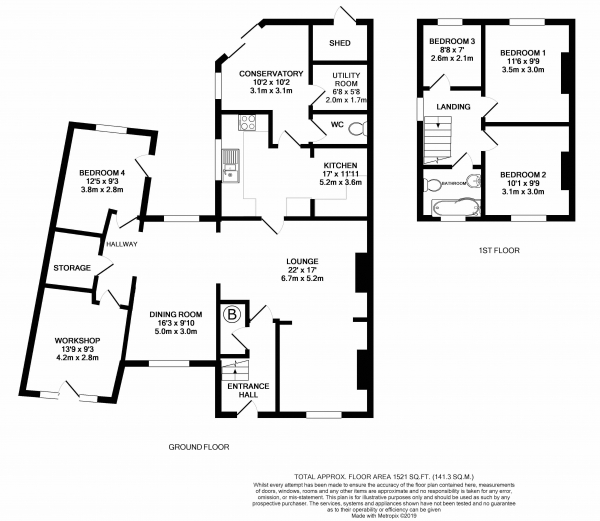 Floor Plan Image for 4 Bedroom Semi-Detached House for Sale in The Crescent, Littleport, CB6 1HS