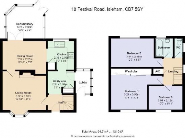 Floor Plan Image for 3 Bedroom Semi-Detached House to Rent in Festival Road, Isleham, CB7 5SY