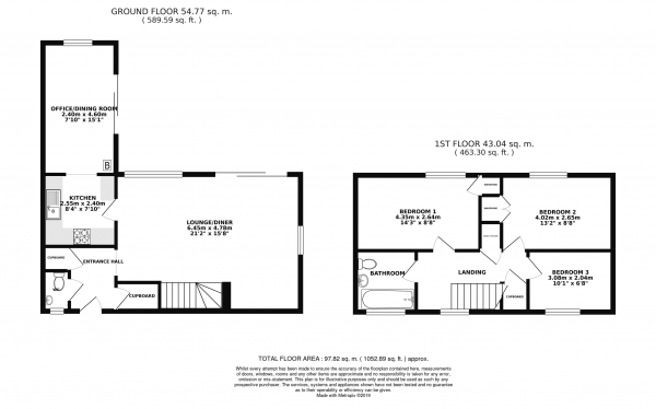 Floor Plan Image for 3 Bedroom Detached House for Sale in Aureole Walk, Newmarket