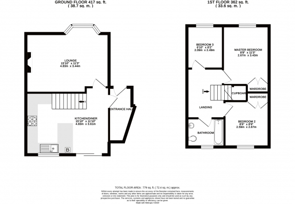 Floor Plan Image for 3 Bedroom End of Terrace House for Sale in Imperial Drive, Warden, ME12 4SD