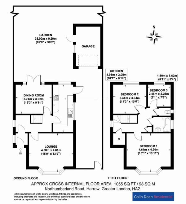 Floor Plan Image for 3 Bedroom Detached House to Rent in Northumberland Road, North Harrow