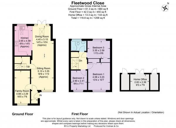 Floor Plan Image for 3 Bedroom Terraced House for Sale in Fleetwood Close, Chalfont St. Giles