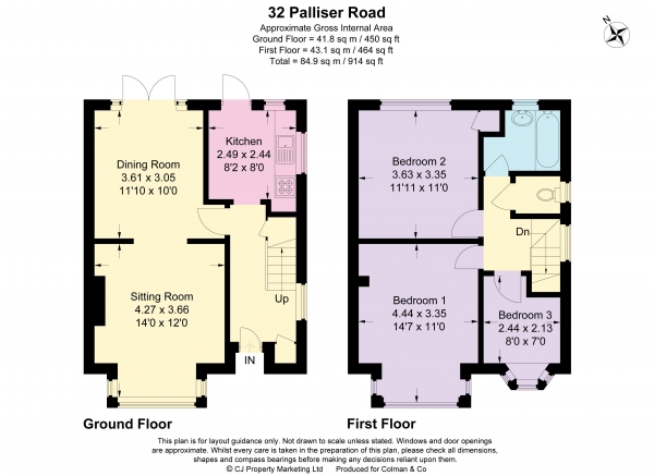 Floor Plan Image for 3 Bedroom Semi-Detached House for Sale in Palliser Road, Chalfont St. Giles