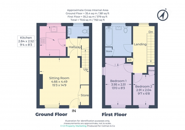 Floor Plan Image for 2 Bedroom Terraced House for Sale in Silver Hill, Chalfont St Giles