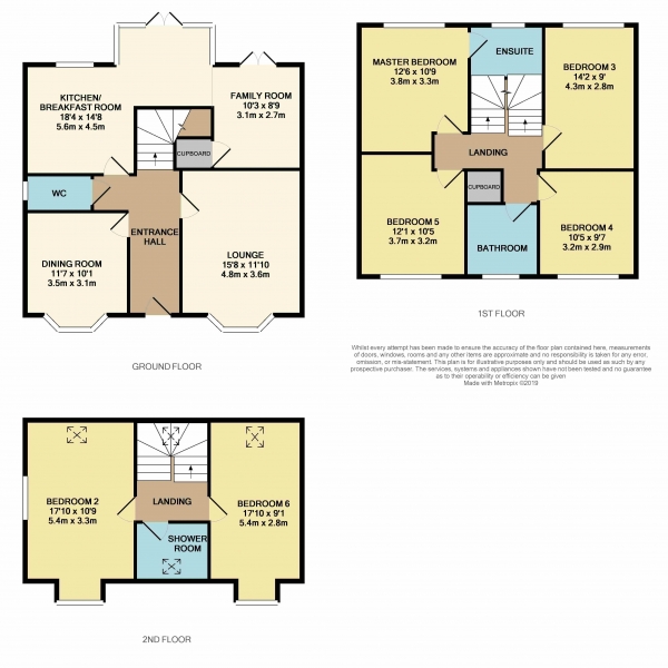 Floor Plan for 6 Bedroom Detached House to Rent in Apsley Way, Ingleby Barwick, Ingleby Barwick, TS17, 5GD - £392 pw | £1700 pcm