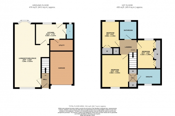 Floor Plan Image for 3 Bedroom Semi-Detached House for Sale in Harlech Court, Ingleby Barwick