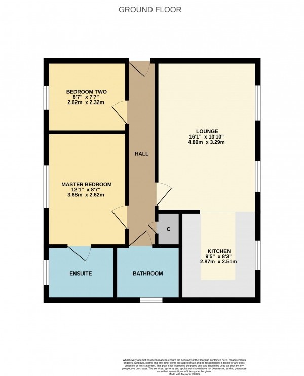 Floor Plan for 2 Bedroom Apartment for Sale in Longleat Walk, Ingleby Barwick, Ingleby Barwick, TS17, 5BW -  &pound91,000