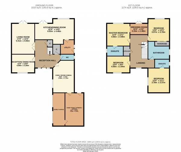 Floor Plan for 4 Bedroom Detached House for Sale in Lufton Close, Ingleby Barwick, Ingleby Barwick, TS17, 5LR -  &pound550,000