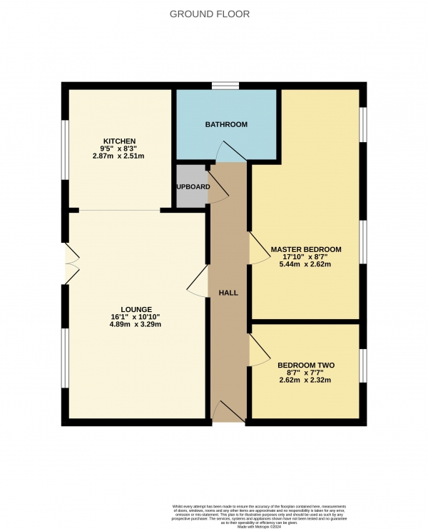 Floor Plan for 2 Bedroom Apartment for Sale in Hillbrook Crescent, Ingleby Barwick, Ingleby Barwick, TS17, 5BN -  &pound94,950