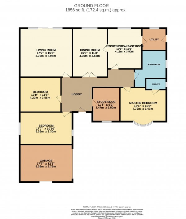 Floor Plan Image for 3 Bedroom Detached Bungalow for Sale in Barwick View, Ingleby Barwick